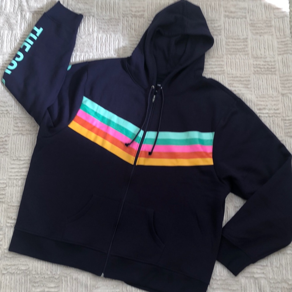 Color Run full zip chevron hoodie brand new XXL